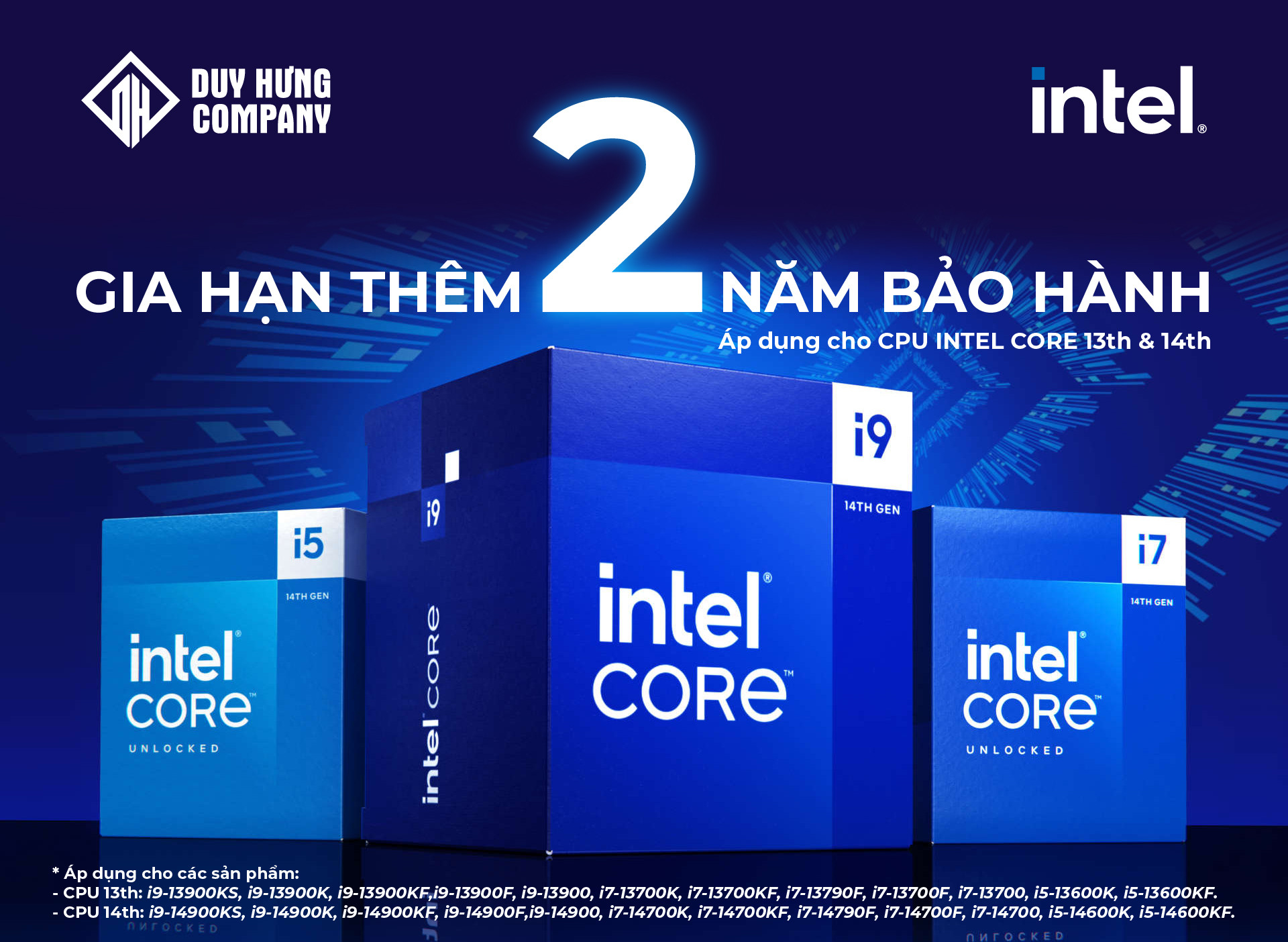 Intel kéo dài bảo hành chip Core đời 13 và 14 từ 3 lên 5 năm