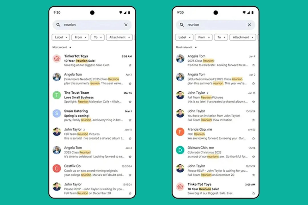 Google cải tiến tìm kiếm trong Gmail bằng AI: Email quan trọng hiển thị chính xác hơn
