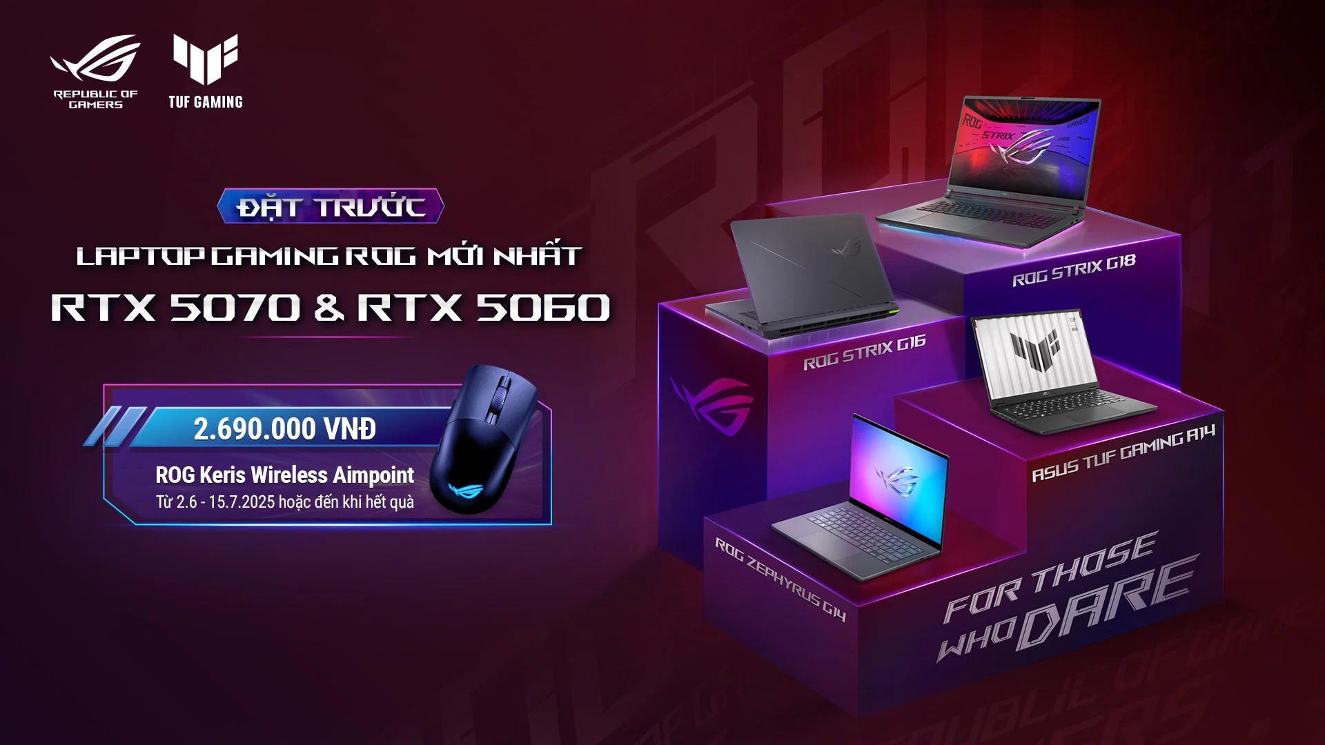 ASUS ROG ra mắt loạt laptop gaming RTX 5070 và RTX 5060 tại Việt Nam, mở bán từ 30/6