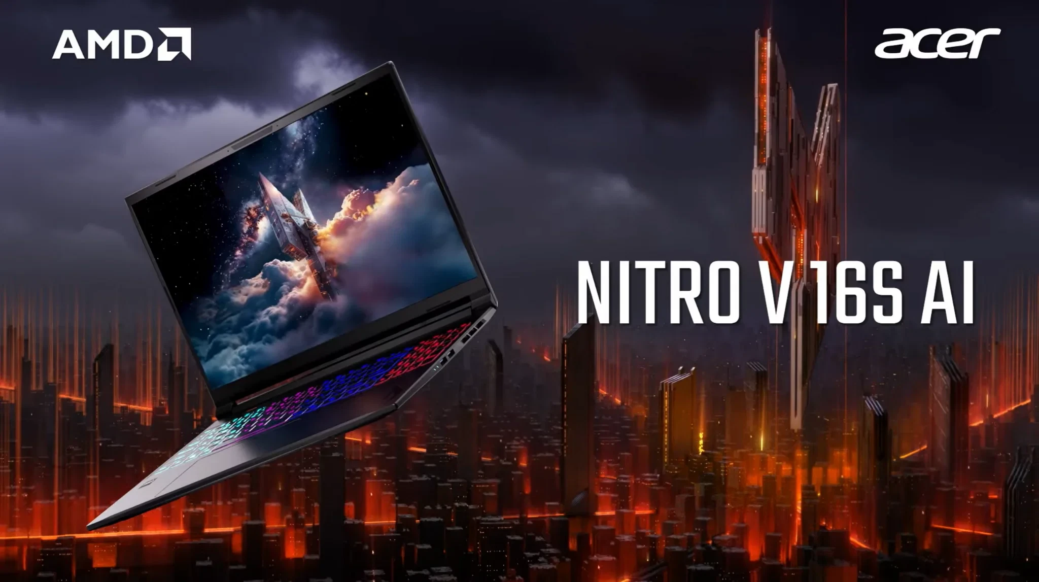 Nitro V 16S ProPanel: Laptop gaming mỏng nhẹ, tăng cường hiệu năng với Ryzen AI và RTX 50 Series