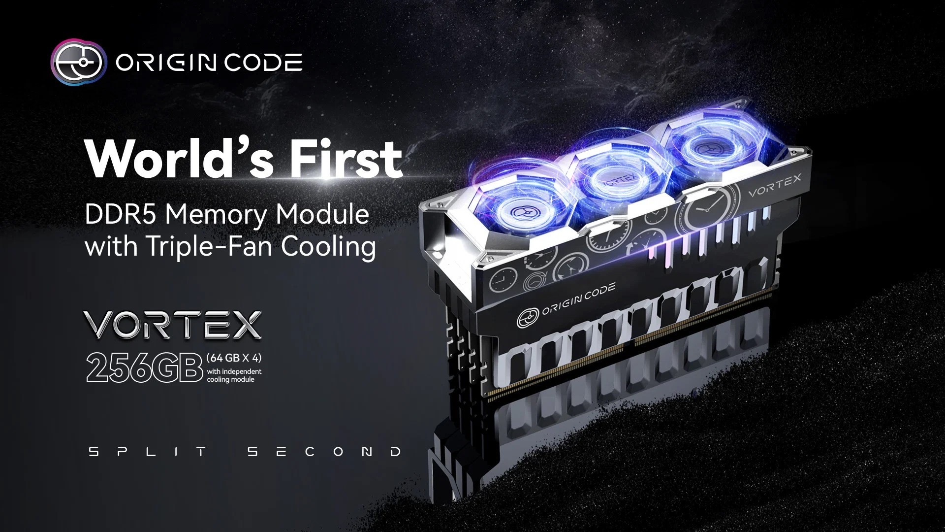 Origin Code ra mắt VORTEX DDR5: RAM DDR5 đầu tiên tích hợp 3 quạt tản nhiệt