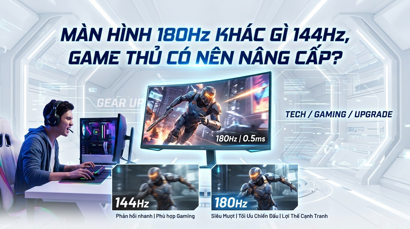 Màn hình 180Hz khác gì 144Hz, game thủ có nên nâng cấp?