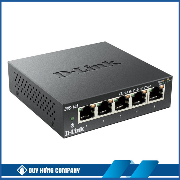 SWITCH GIGABIT D-LINK DGS-105GL – TỐC ĐỘ 10/100/1000MBPS – 5 PORT – VỎ KIM LOẠI