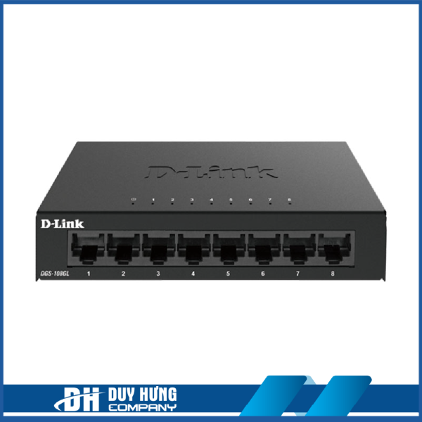 SWITCH GIGABIT D-LINK DGS-108GL – TỐC ĐỘ 10/100/1000MBPS – 8 PORT – VỎ KIM LOẠI