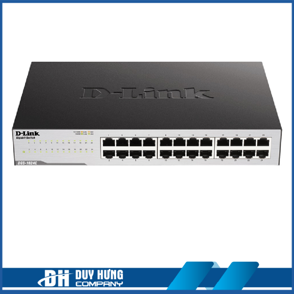 SWITCH GIGABIT D-LINK DGS-1024C – TỐC ĐỘ 10/100/1000MBPS – 24 PORT – VỎ KIM LOẠI