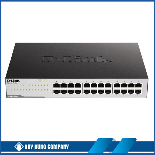 SWITCH GIGABIT D-LINK DGS-1024C – TỐC ĐỘ 10/100/1000MBPS – 24 PORT – VỎ KIM LOẠI