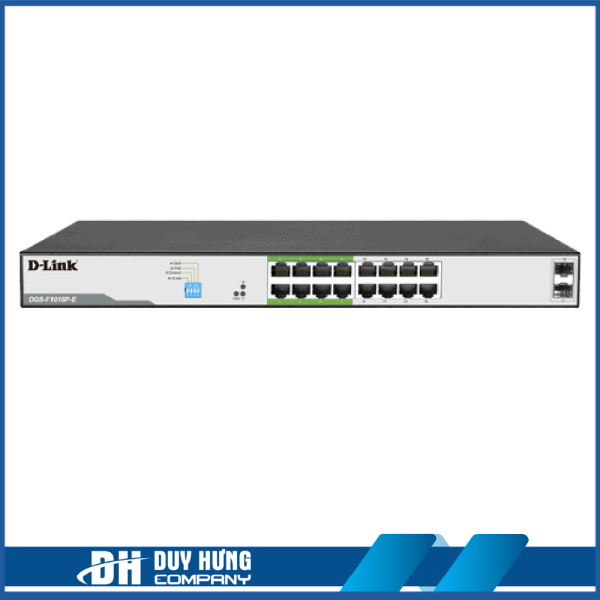 SWITCH POE D-LINK DES-F1018P-E – TỐC ĐỘ 10/100MBPS – 18 PORT (16 PORT POE 250M + 2 PORT UPLINK)