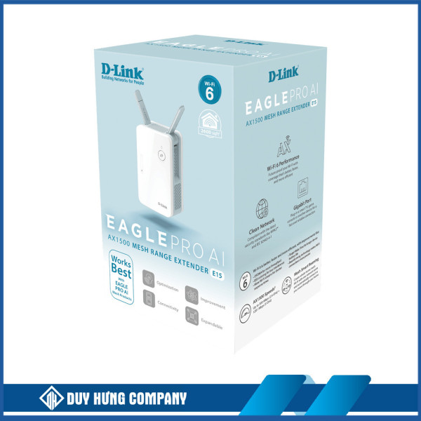 BỘ MỞ RỘNG WIFI D-LINK E15 – CHUẨN AX 1500MBPS – WIFI 6