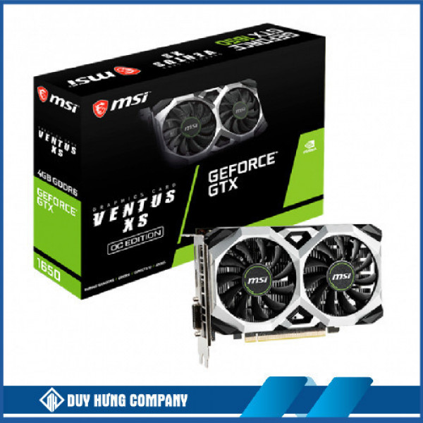 CARD MÀN HÌNH MSI GTX 1650 D6 VENTUS XS 4G OCV1 (4GB GDDR6, 128-BIT, DVI+HDMI+DP)