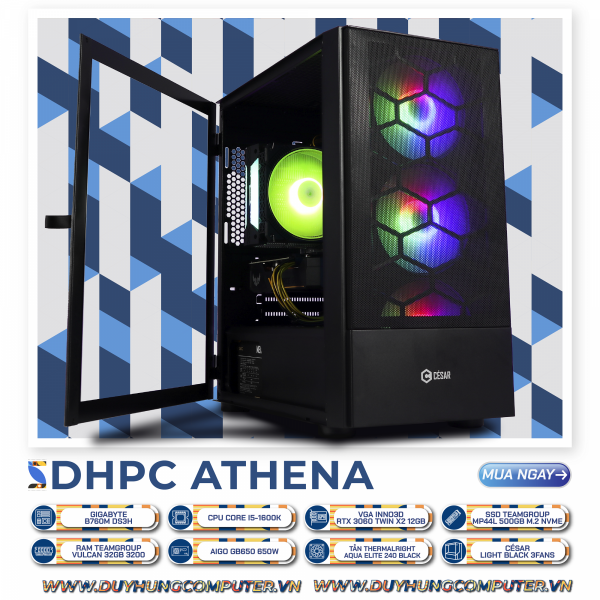 DHPC ATHENA I5 - 12600K | RTX 3060 Twin X2 12GB | SSD 500GB | RAM 32GB