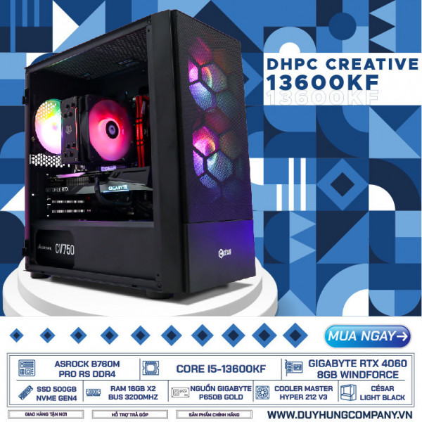 DHPC CREATIVE I5 - 13600KF | RTX 4060 8GB | SSD 500GB | RAM 16GB