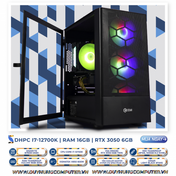 DHPC I7 - 12700K  | RTX 3050 6GB | SSD 500GB | RAM 16GB