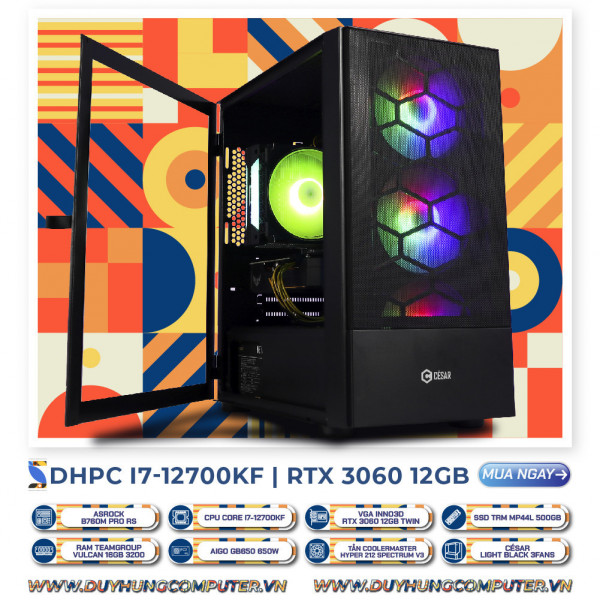 DHPC I7 - 12700KF | RTX 3060 12GB | SSD 500GB | RAM 16 GB