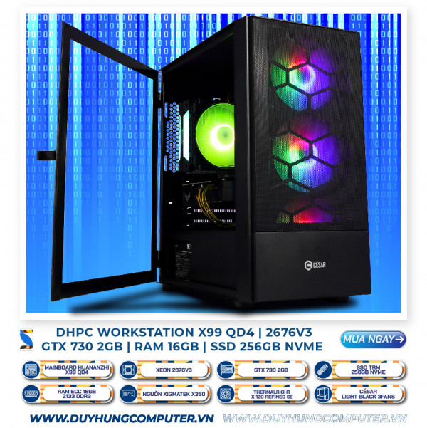 DHPC Workstation Xeon 2676v3 | Axle 730 2GB | SSD 256GB | RAM 32 GB