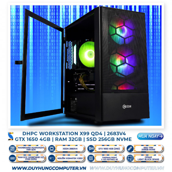 DHPC Workstation Xeon 2686v4 | GTX 1650 4GB (2ND) | SSD 256GB | RAM 32 GB