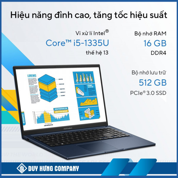 Laptop Asus Vivobook 15 X1504VA NJ070W (Core i5-1335U | 16GB | 512GB | Intel Iris Xe | 15.6 inch FHD | Win 11 | Xanh)