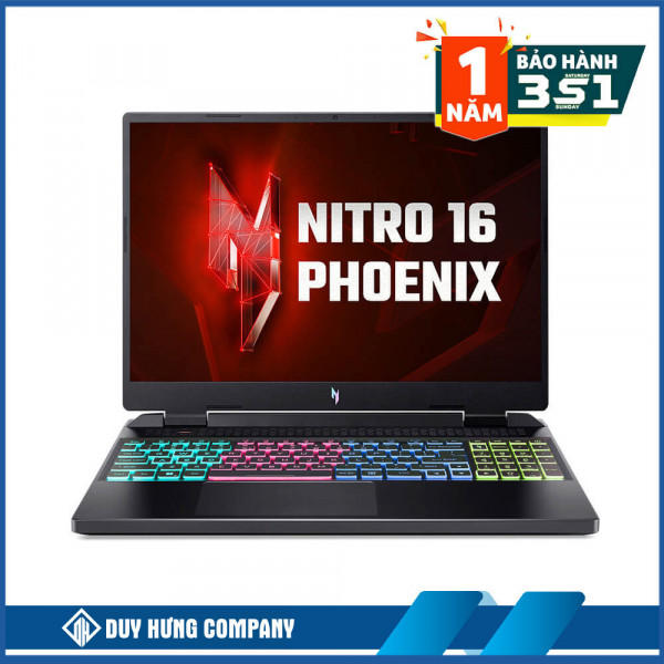 Laptop Gaming Acer Nitro 16 Phoenix AN16-41-R50Z NH.QLKSV.001 (AMD Ryzen 5 7640HS | 8GB | 512GB | RTX 4050 6GB | 16 inch WUXGA | Win 11 | Đen)