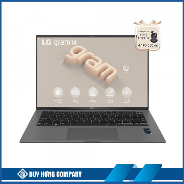 Laptop LG Gram 2023 14Z90R-G.AH53A5 (Core i5-1340P | 16GB | 256GB | Intel Iris Xe | 14 inch WUXGA | Win 11 | Grey)