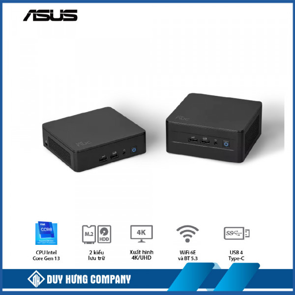 Mini PC ASUS INTEL NUC13ANHi5 MR6160 NUC 13 Pro ( Intel Core i5-1340P | DDR4 | Iris Xe | NVMe SSD | WiFi 6E | BT 5.3 | 8K Support | HTPC | Gaming | Đen) Arena Canyon ( RNUC13ANHi50006)