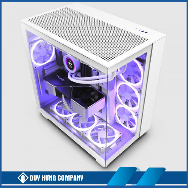 Vỏ Case NZXT H9 Flow All White (Mid Tower / Màu Trắng) CM-H91FW-01