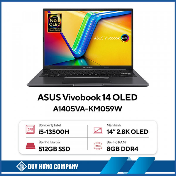 Laptop Asus VivoBook A1405VA-KM059W (i5 13500H/8GB RAM/512GB SSD/14 Oled/Win11/Bạc)