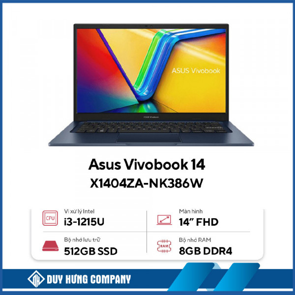 Laptop Asus Vivobook 14 X1404ZA-NK386W (i3 1215U/ 8GB/ 512GB SSD/ 14 inch/ Win11/ Blue)