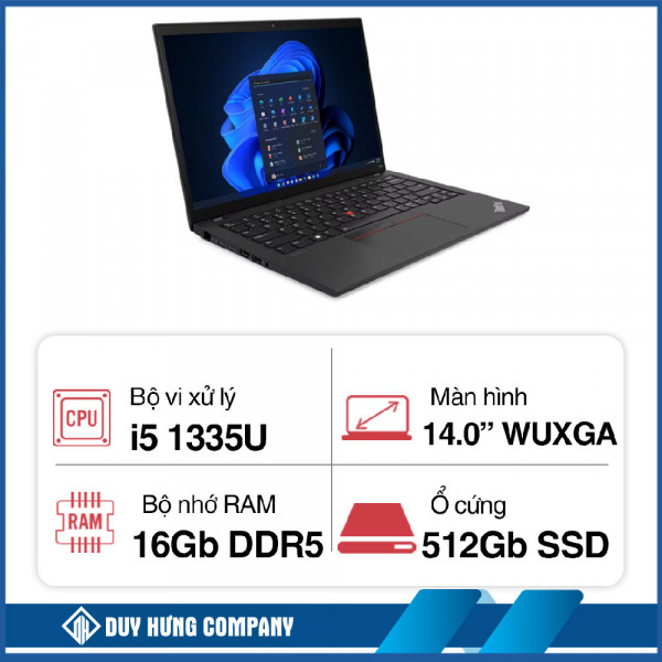 Máy tính xách tay Lenovo ThinkPad T14 GEN 4 (i5 1335U/ 16GB/ 512GB SSD/ 14 inch WUXGA/ NoOS/ Black/ Carbon)