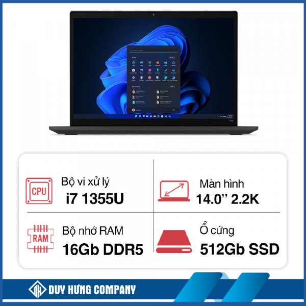 Máy tính xách tay Lenovo ThinkPad T14S GEN 4 (Core i7 1355U/ 16GB/ 512GB SSD/ Intel Iris Xe Graphics/ 14.0inch 2.2K/ Windows 11 Pro/ Black/ Carbon Fiber)