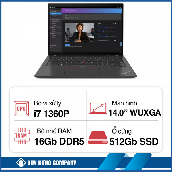 Máy tính xách tay Lenovo ThinkPad T14S GEN 4 (i7 1360P/ 16GB/ 512GB SSD/ 14 inch WUXGA/ NoOS/ Carbon)