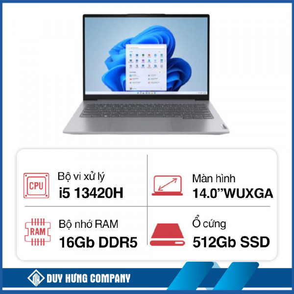 Máy tính xách tay Lenovo ThinkBook 14 G6 IRL 21KG00RCVN (i5 13420H/ 16GB/ 512GB SSD/14 inch WUXGA/NoOS/ Grey/ Vỏ nhôm/2Y)