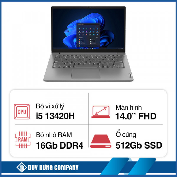 Máy tính xách tay Lenovo V14 G4 IRU 83A000BHVN (i5 13420H/ 16GB/ 512GB SSD/ 14 inch FHD/ Win11/ Black/ 2Y)