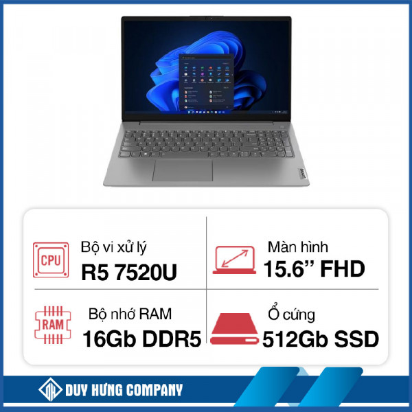 Laptop Lenovo V15 G4 AMN 82YU00V9VN (R5 7520U/ 16GB/ 512GB SSD/15.6 inch FHD/Win11/ Grey)