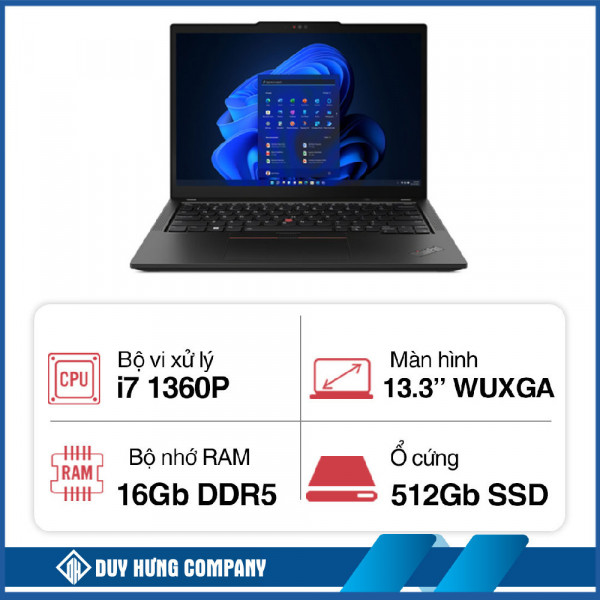 Máy tính xách tay Lenovo ThinkPad X13 GEN 4 (i7 1360P/ 16GB/ 512GB SSD/ 13.3 inch WUXGA/ Win 11 Pro/ Black/ Carbon/ 3Y)