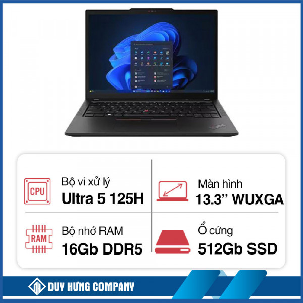 Laptop Lenovo ThinkPad X13 Gen 5 21LU004FVA (Intel Core Ultra 5 125H | 16GB | 512GB | Intel Arc | 13.3 inch WUXGA | NoOS | Đen)