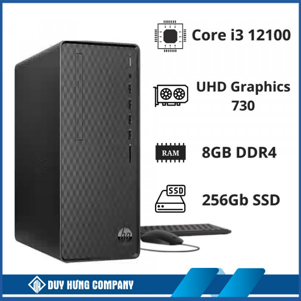 PC HP M01-F2029d (i3-12100/8GB RAM/256GB SSD/WL+BT/K+M/Win 11) (77B55PA)