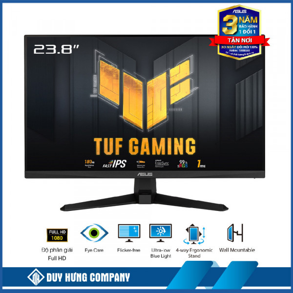 Màn hình Asus TUF Gaming VG249Q3A (23.8Inch/ Full HD/ 1ms/ 180Hz/ 250cd/m2/ IPS/ Loa)