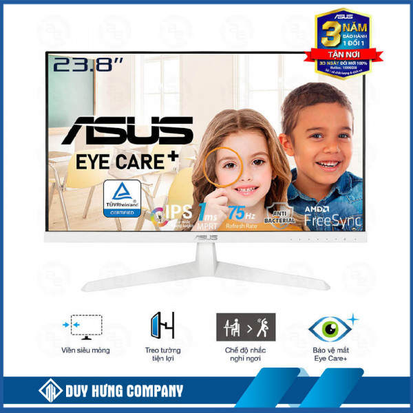 Màn hình Asus VY249HE-W (23.8Inch/ Full HD (1920x1080)/ 1ms/ 75HZ/ 250cd/m2/ IPS)