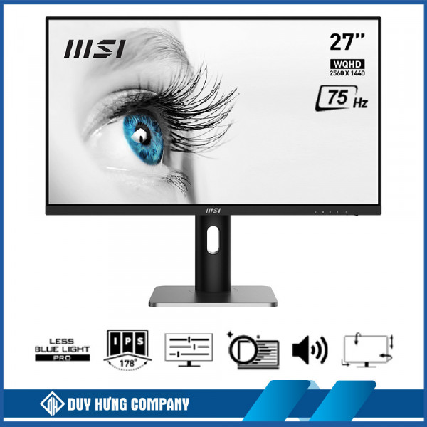 Màn hình đồ họa MSI PRO MP273QP (27.0Inch/ 2K (2560x1440)/ 4ms/ 75HZ/ 250cd/m2/ IPS/ Loa)