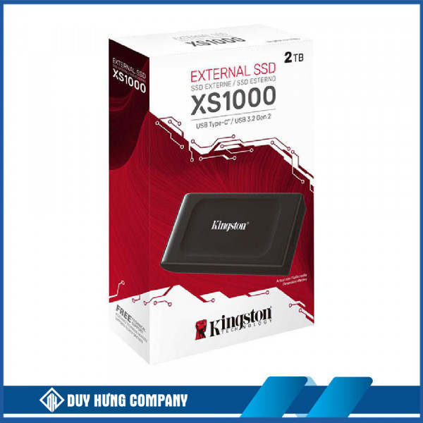 Ổ cứng di động SSD Kingston SXS1000 2Tb (USB3.2/ 1050MB/s/ 1000MB/s/ Đen)