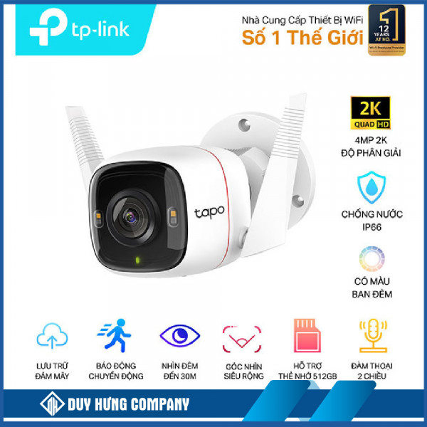 Camera ip wifi ngoài trời TP-Link Tapo C320WS (2K 4MP)