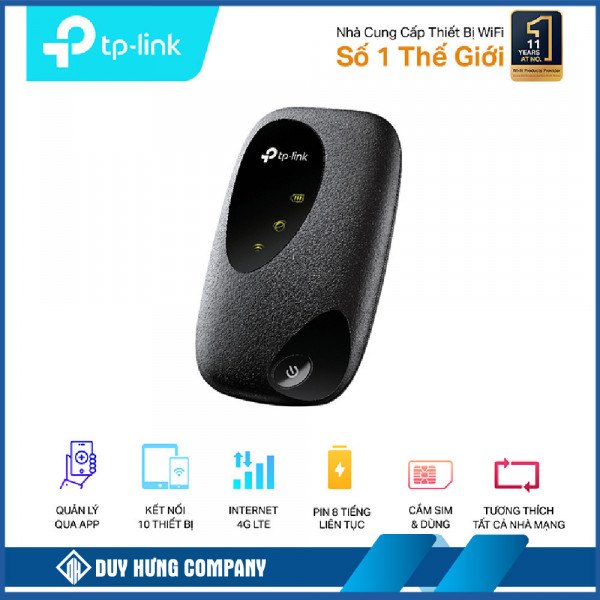 Bộ phát wifi 4G TP-Link M7200 (4G LTE/ Ăng-ten ngầm/ Khe Sim 4G/ 10 User)