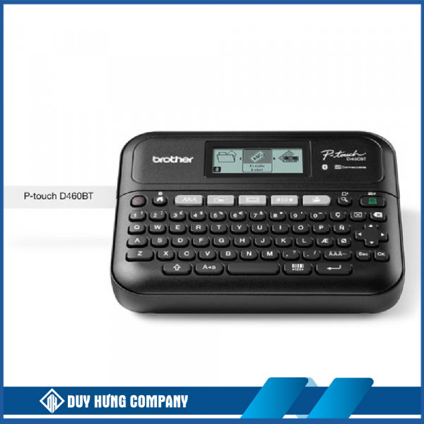 Máy in nhãn Brother PT-D460BT để bàn di động có bàn phím Qwerty