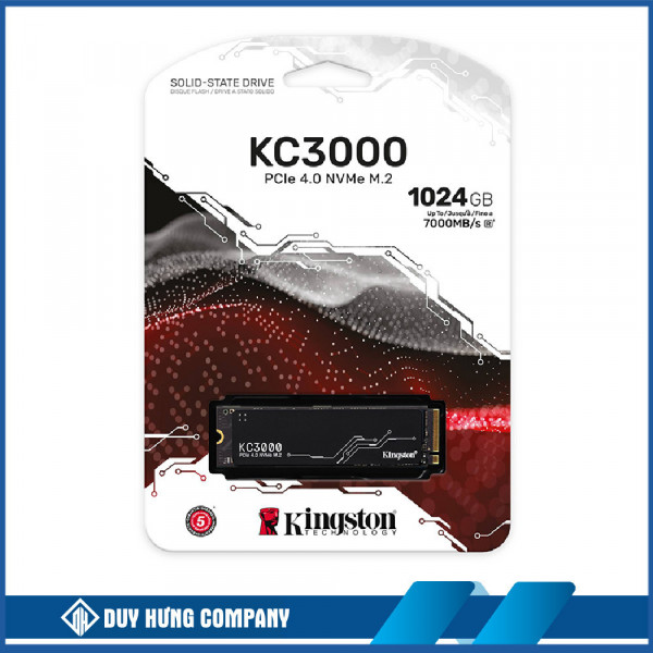 Ổ cứng SSD Kingston KC3000 1024GB NVMe M.2 2280 PCIe Gen 4 x 4 (Đọc 7000MB/s, Ghi 6000MB/s)-(SKC3000S/1024G)