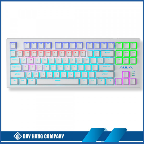 BÀN PHÍM CƠ GAMING CÓ DÂY AULA F3032 (Phiên bản màu trắng/brown switch)