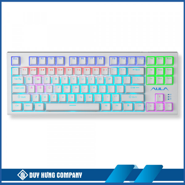 AULA F3032 BÀN PHÍM CƠ GAMING CÓ DÂY (Phiên bản màu trắng /Brown switch/Hotswap)