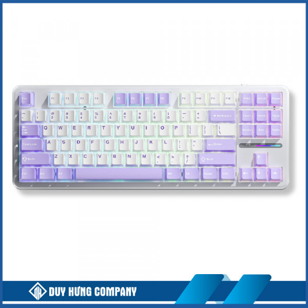 BÀN PHÍM CƠ GAMING CÓ DÂY AULA F87 (Phiên bản tím trắng/blue switch)