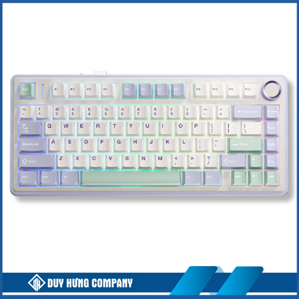 BÀN PHÍM CƠ GAMING 3 MODE AULA F75 (Phiên bản Ice Green/Tím nhạt+be+xanh lá/ Reaper switch)