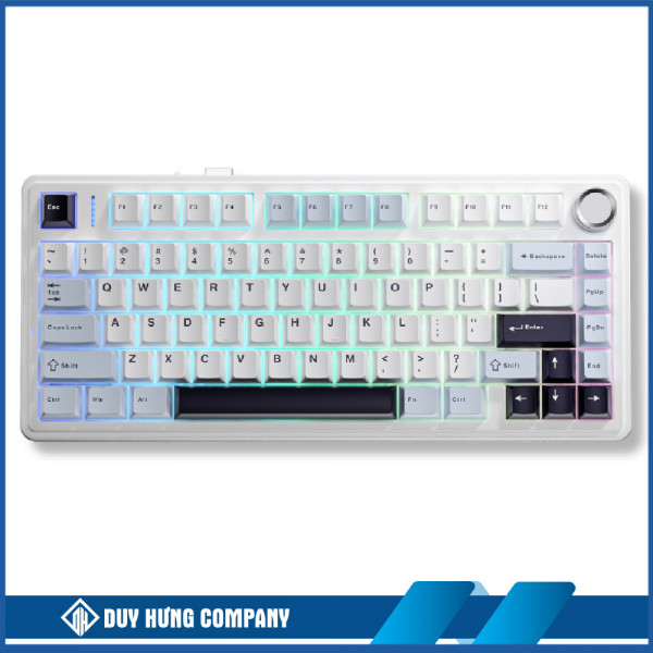 BÀN PHÍM CƠ GAMING 3 MODE AULA F75 (Phiên bản Ice Blue/Xanh + trắng + tím đậm/ Ice Vein switch)