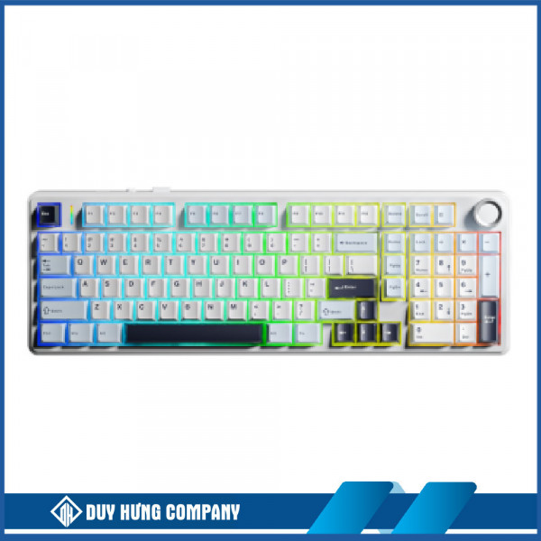 AULA F99 PRO BÀN PHÍM CƠ GAMING 3 MODE (Phiên bản Có núm xoay/ Xanh dương+trắng+tím đậm/ Star Vector switch)