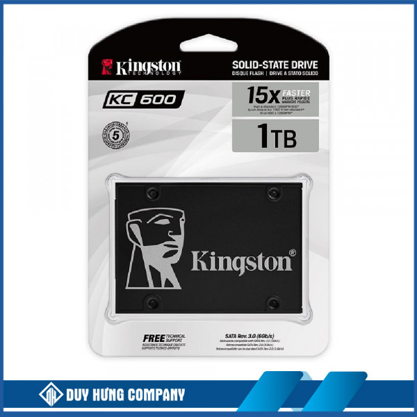 Ổ cứng SSD Kingston KC600 1024GB 2.5 inch SATA3 (Đọc 550MB/s - Ghi 520MB/s) - (KC600/1024GB)